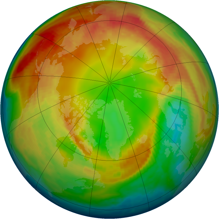 Arctic ozone map for 09 February 1998